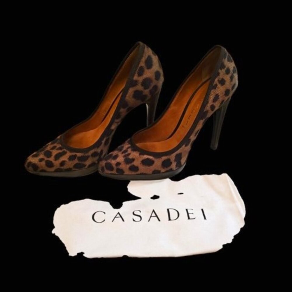 Casadei Platform Pump; Leopard Print; Woman's Shoe Size 7